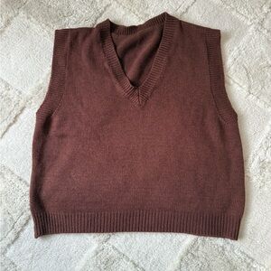 SHEIN Chocolate Knit Sweater Vest